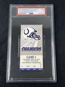 Peyton Manning 1st Home Game 1998 Ticket Stub PSA 5 Colts vs Chargers 8/22 - Bild 1 von 3