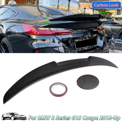M4 Style FOR 2019+ BMW G15 840i M850i F92 M8 2DR Rear Trunk Spoiler Carbon Color - Imagem 1 de 4