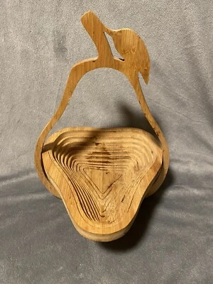 Tabla de cortar pera de madera expandible vintage bandeja de frutas cesta Foto 1 de 4