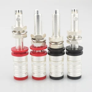 4x HIFI Audio CMC 838-L-AG Silver Plated Amp Speaker Terminal Binding Post - Picture 1 of 7