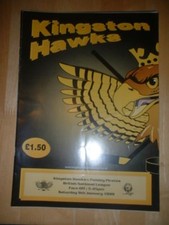 1998/99 KINGSTON HAWKS HULL V PAISLEY PIRATES ICE HOCKEY   9/1/99