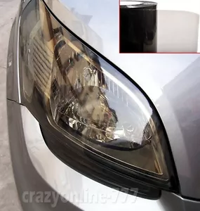 12" x 60" Car Headlight Taillight Vinyl Fog Tint Glossy Film Sticker L Black AC - Foto 1 di 2