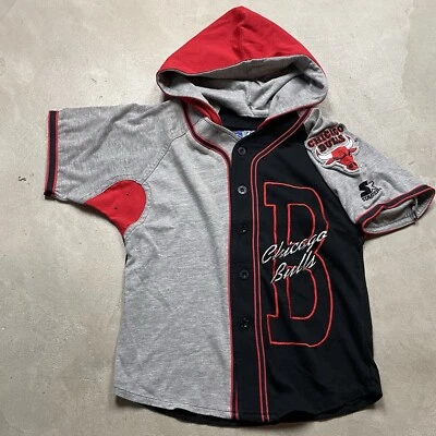 Camiseta de béisbol vintage de los Chicago Bulls para jóvenes S niños con botones con capucha Foto 1 de 4