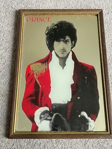 PRINCE Vintage MIRROR 13"x 9" Rock Music 80’s RARE Purple Rain RED Artist Symbol - Imagen 1 de 4
