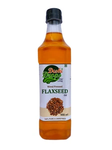 Deshi Drops Pure & Unrefined Cold Pressed Virgin Flaxseed Oil | 500 ML - Picture 1 of 3