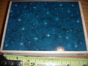 NEW LG SNOWFLAKE SKY  # OR1011 BROTHERS & SISTERS WOOD RUBBER STAMP 5 X3-1/2" - Picture 1 of 2