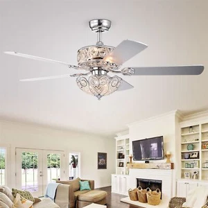 Catalina Chrome 5-blade 52-inch Crystal Ceiling Fan - Picture 1 of 7