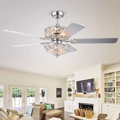 Catalina Chrome 5-blade 52-inch Crystal Ceiling Fan - Image 1 of 4