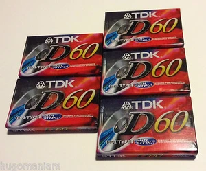 Nuevo lote de cintas de casete de audio en blanco TDK D60 sellado alto rendimiento 60 minutos NOS - Imagen 1 de 1