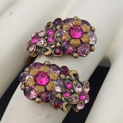 Anillo Michal Negrin Tonos de Púrpura Vástago Dividido Parte Superior Abierta Declaración 9 Romántico Foto 1 de 4