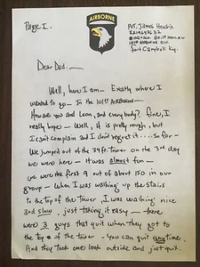 JIMI HENDRIX 1961 WRITTEN LETTER TO HIS DAD DESCRIBING 101st AIRBORNE *(Repro)* - Picture 1 of 6