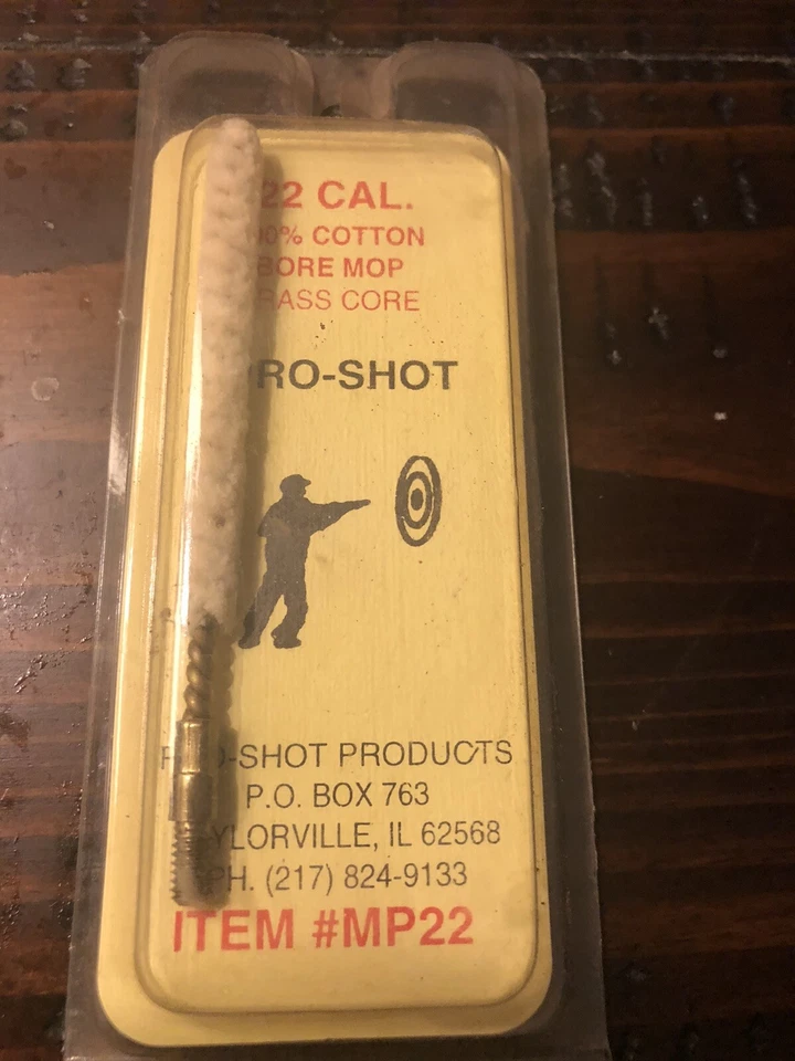 Pro-Shot 22 Caliber Bore Mop 100% Cotton with Brass Core, MP22 - Image 1 of 1