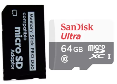 64GB 128GB MEMORY STICK PRO DUO ADAPTER  FOR PSP E1000 E1003 1000 2000 3000 3001 - Image 1 of 4