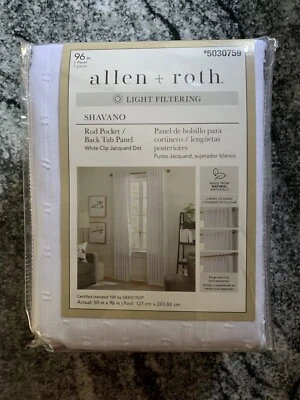 ALLEN + ROTH SHAVANO Blanco Jacquard Punto Varilla Panel de Bolsillo 96" 100% Algodón 5030759 Foto 1 de 2