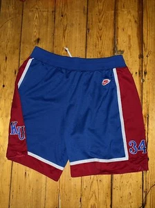 Vintage Nike Team Basketball Shorts Kansas KU Paul Pierce #34 Men’s Large - Picture 1 of 6