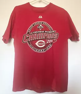 2010 Cincinnati Reds NL Central Division Champs Roster MLB Majestic LG T Shirt - Picture 1 of 6