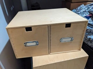 Two IKEA Two Drawer Wood Boxes Excellet Condition - Picture 1 of 3