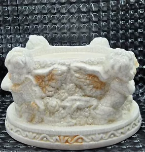 Cherubino grande portacandele in ceramica crepitante 3 stoppini - Foto 1 di 14