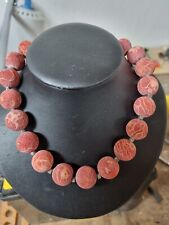 Edle Halskette aus großen Schaumkorallenkugeln-18 mm- mit Edelstahlelementen