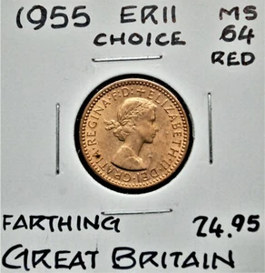 1955 Great Britain Farthing - red - Picture 1 of 2