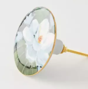 Juego de 4 perillas de gres pintadas a mano floral Anthropologie Anais - Imagen 1 de 9