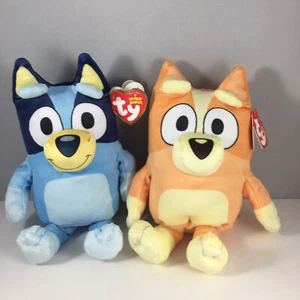 TY Beanie Baby - SET of 2 (BLUEY & BINGO) Soft Plushy Dog 7" Plush Stuffed Toy - Picture 1 of 16