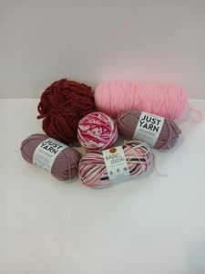 Filato lotto misto di 6 rosa tonalità rosa marca Lion Basic, Premier Just Yarn Worsted - Foto 1 di 6