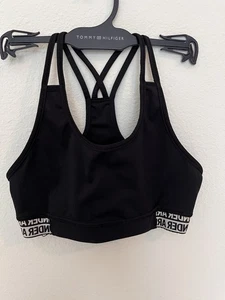 Under Armour Heatgear Armour Strappy Kids Sport Bra Top Black - Picture 1 of 2