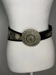 Vintage Chico's Gürtel S schwarz klobig verziert Wildleder Leder Boho Southwestern - Bild 1 von 10