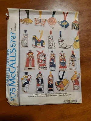 McCall's 5797 Christmas Ornaments Transfers New Uncut FF - Image 1 of 3