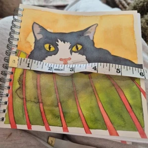 Emma Ball Cat Notebook Plain Paper Unlined Spiral Bound Drawing Memo Notes N16 - Picture 1 of 4