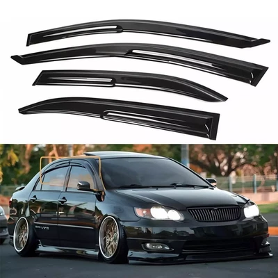 Window Visor Sun Rain Wind Guards Deflector For 2003-2008 Toyota Corolla Sedan - Image 1 of 4