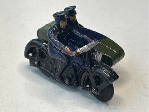 DINKY POLICE MOTORCYCLE PATROL 42b Black Motorcycle, Blue Rider, Vintage 1946-49 - Picture 1 of 16