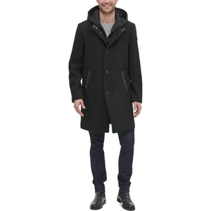Kenneth Cole New York Mens Black Wool Blend Midi Jacket Coat XL BHFO 1542 - Picture 1 of 1
