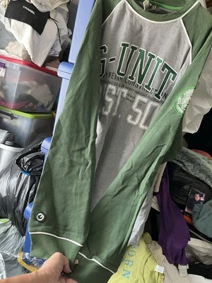 G UNIT~OFFICIAL HEAVY WEIGHT CONSTRUCTION DIST-50~GRAY COTTON 50 CENT~SWEATSHIRT - Image 1 of 4