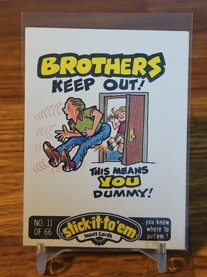 1976 Fleer Stick-It-To'em Stickers # 11 Brothers Keep Out!  - Image 1 of 2