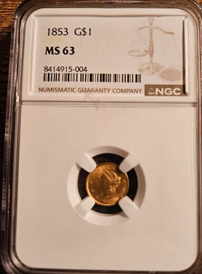 1853 LIBERTY HEAD GOLD DOLLAR - U.S. GOLD DOLLAR  - $1.00 - BEAUTIFUL COIN! RARE - Image 1 of 4