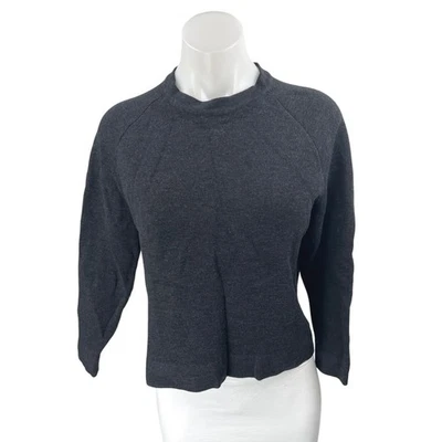 Suéter Top Alpha60 100% Lana Merino Tejido Negro Cuello Simulado Manga Larga Talla S Foto 1 de 4