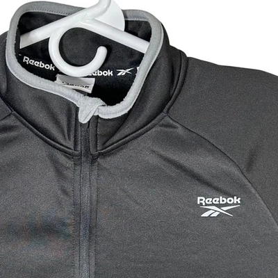 Reebok Quarter Zip Pullover Jacket Women's Medium Training Activewear Top Black - Image 1 of 4