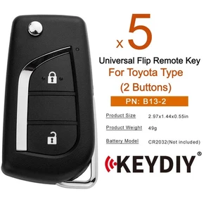 5x KEYDIY KD B13-2 Universal Flip Remote Key for Toyota Type 2 Buttons for KD-X4 - Bild 1 von 7
