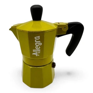 Allegra Espresso Coffee Maker 1 Cup Green Stove Top Aluminum Moka Pot - Picture 1 of 21