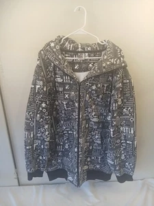 Beyond The Limit Hoodie Herren groß weiß Dooms Day Muster mit Taschen 2XL - Bild 1 von 8