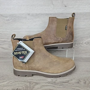 Clarks Kids Gore-Tex Tan Leather Zip Ankle Boots Size UK 2.5 G EU 35 - Picture 1 of 14