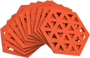 uxcell Felt Coasters, 12pcs Hexagonal Pad Coaster for Drink Cup Pot Orange - Picture 1 of 5