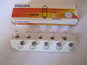 10 x PHILIPS Glühlampe H6W 12V 6W BAX9s Halogen - Bild 1 von 1