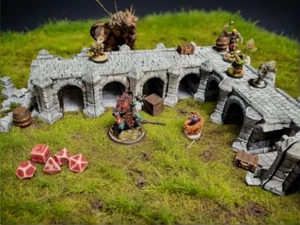 Raised Road Set FULLY PAINTED Dungeons & Dragons/Pathfinder Fantasy Scenery 28mm - Picture 1 of 15