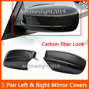 For Dodge Charger For Chrysler 300 For 300C Side Mirror Cover Caps Trim Carbon - Foto 1 di 7
