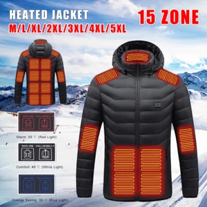 Simple Warmer 15 Heating Areas Electric Heated Coat USB Winter Thermal Jacket - Picture 1 of 20
