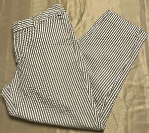 A New Day Tan White Striped Seersucker Pants Size 8