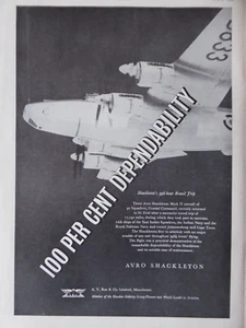 7/1953 PUB AVRO SHACKLETON MK.II ASW RAF COASTAL COMMAND 42 SQUADRON ORIGINAL ANZEIGE - Bild 1 von 2